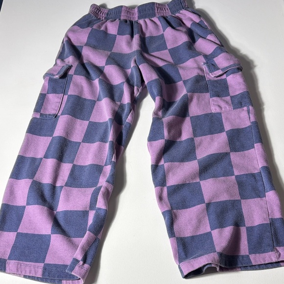 Grayson Threads Purple Gray Check Pants Womens Size M Cargo Lounge - Picture 2 of 5